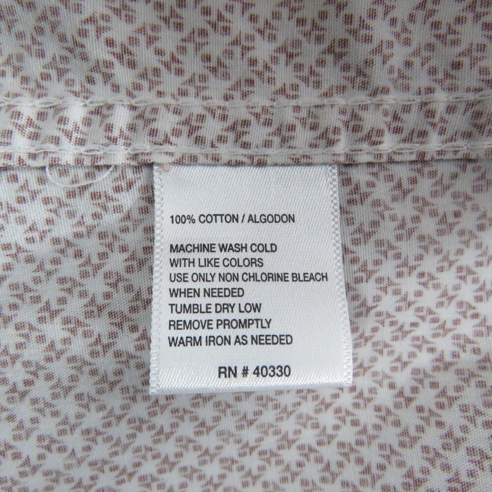 Haggar Clothing Red and White Button Up Shirt Medium Preppy - Picture 4 of 5